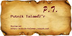 Putnik Talamér névjegykártya